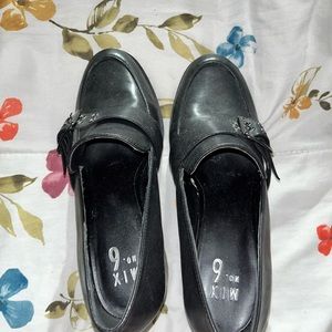 Womens Mix No 6 platform heeled black loafers size 10